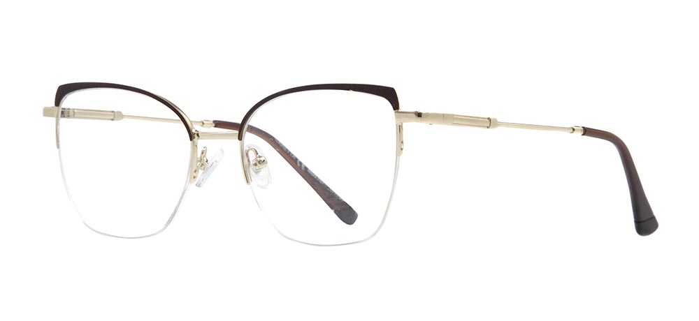 CARETTA Eyeglasses Teenage Woman Geometrical Half Framed Metal Unfiltered CRTTA 7877-C.0403